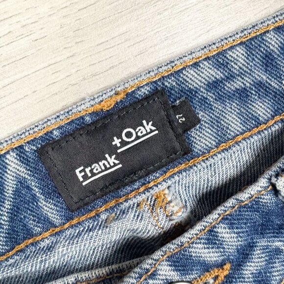 Frank and Oak Womens Cropped Blue Denim Jeans Size 27 - Picture 4 of 6